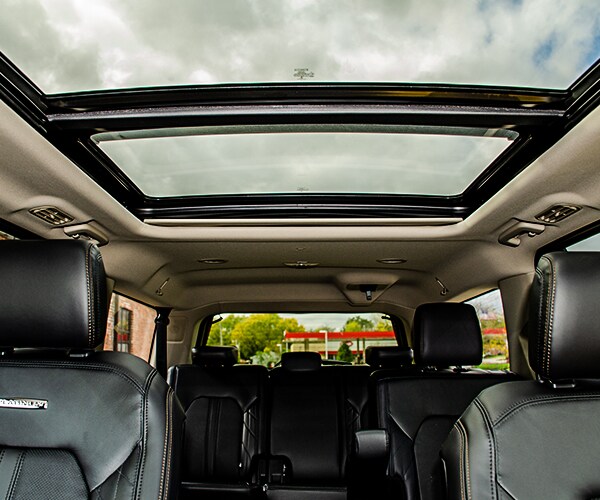 2019 Ford Expedition interior three rows of seating with available moon roof