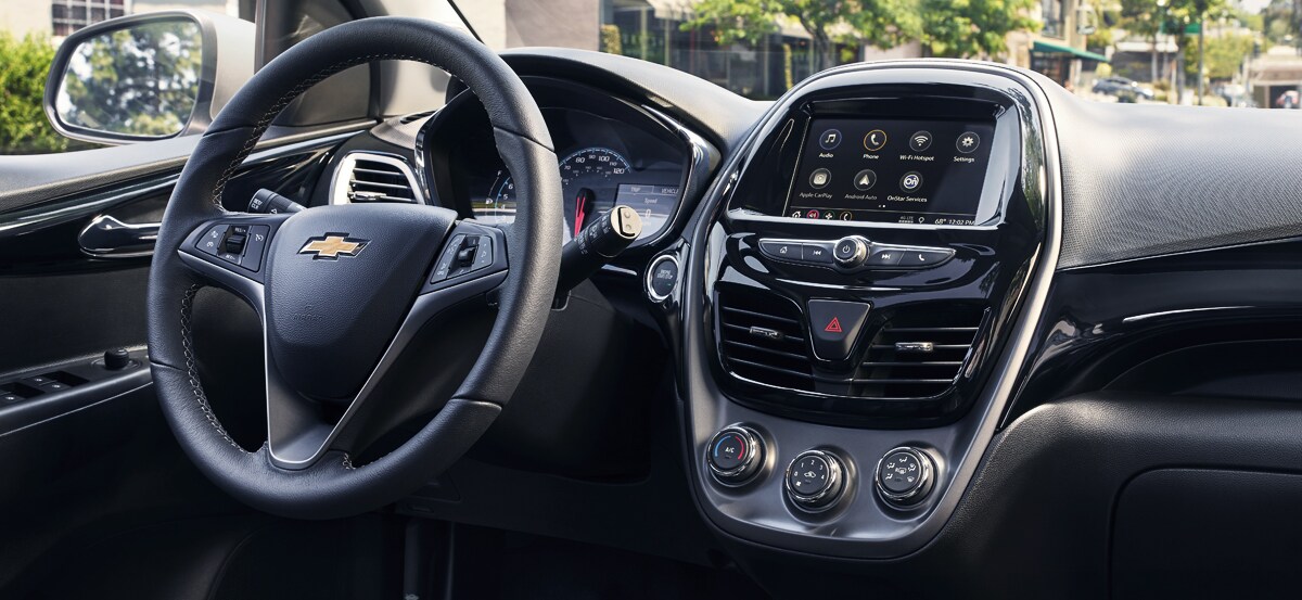 2019 Chevy Spark front dashboard and touchscreen infotainment center