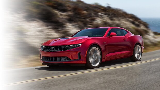 Camaro racing in red