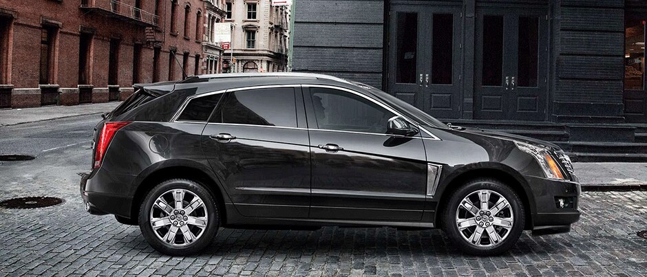Black Cadillac SRX Side Angle
