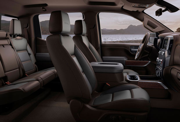 Interior seating in GMC Sierra