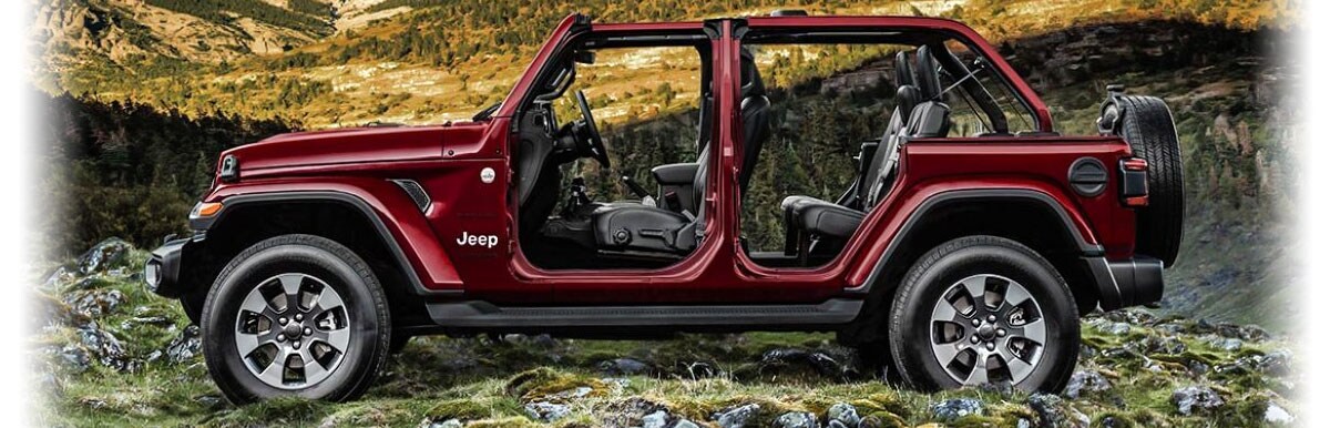 2021 Jeep Wrangler in the mountains with it's doors off