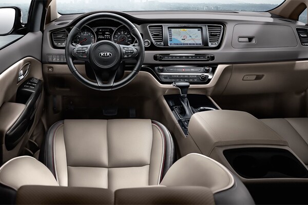 2019 Kia Sedona interior front leather seats and dash