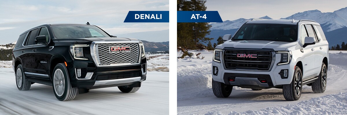 2021 GMC Yukon XL Denali vs AT-4 exterior design