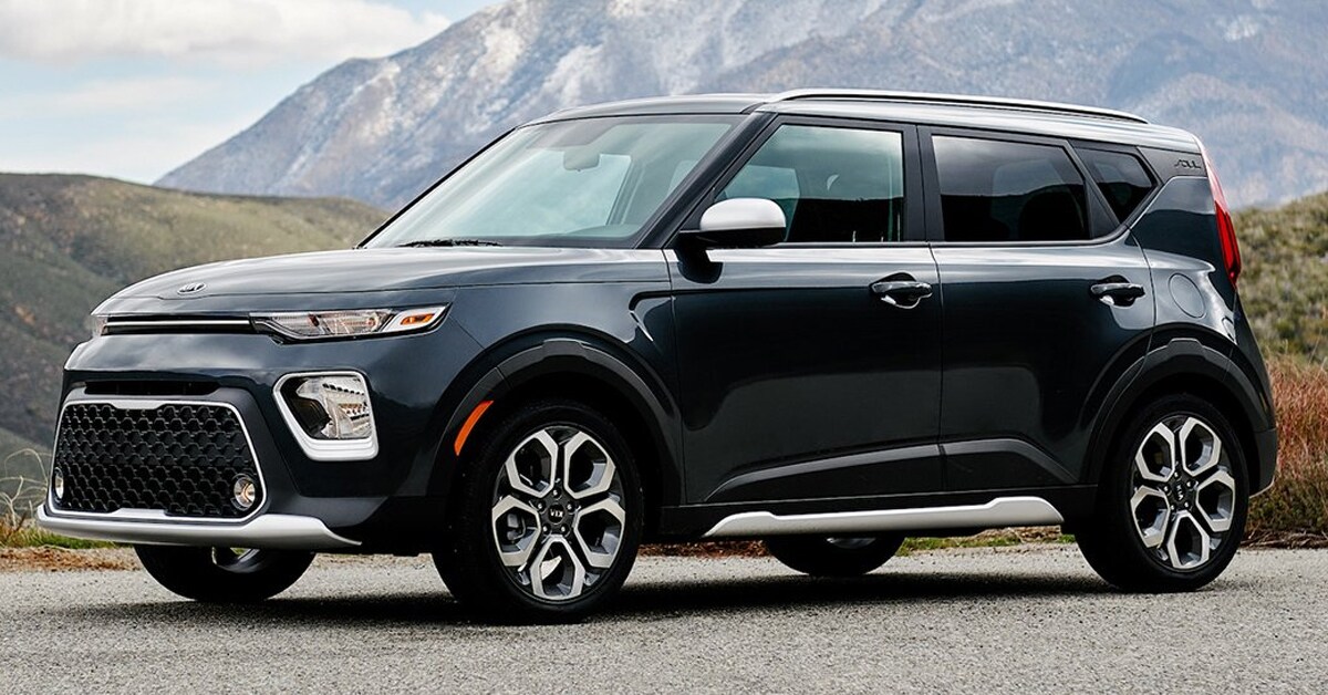 2020 Black Kia Soul parked out in the open