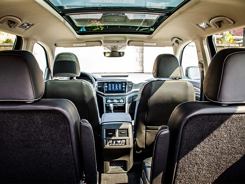 2021 Volkswagen Atlas Interior 3rd row seating and panoramic sunroof