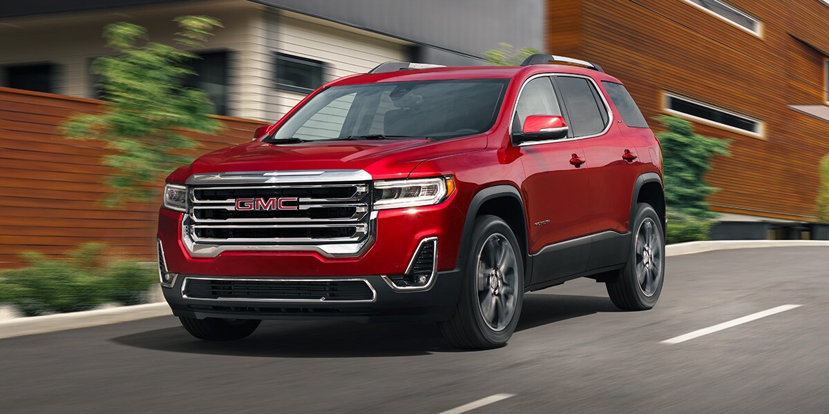 GMC Acadia Parked on Suburban Road