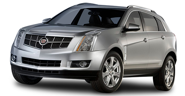 Silver Cadillac SRX Front Angle