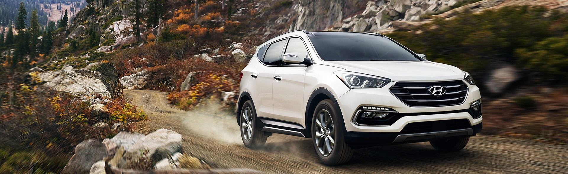 2017 santa fe driving on mountain pass