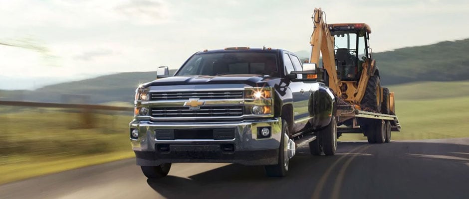 Silverado 3500HD towing a tractor