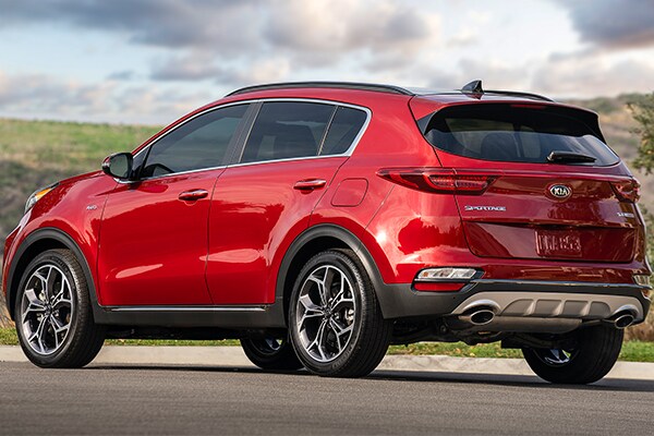 2020 Red Kia Sportage Rear Exterior Design