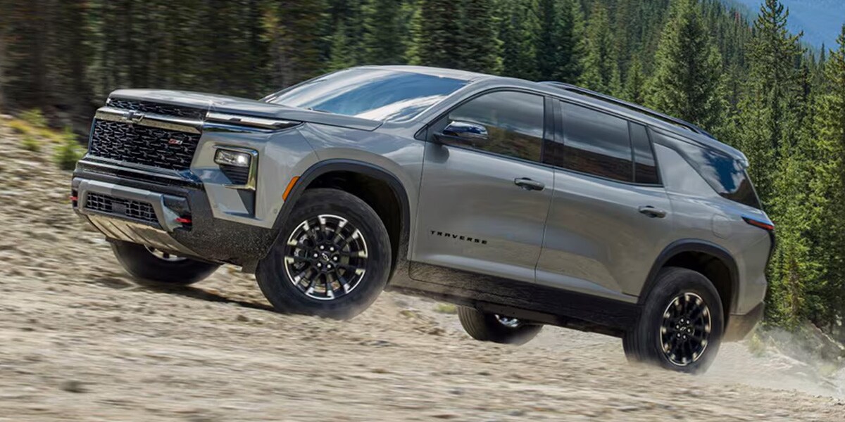 2025 Chevy Traverse driving up a mountain