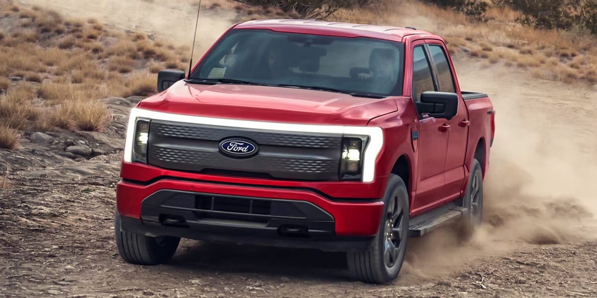2024 Ford F-150 Lightning Driving in dirt