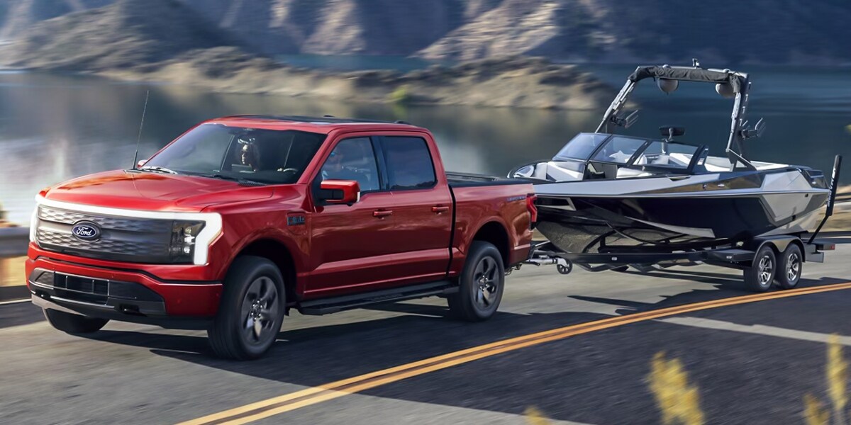 2024 Ford F-150 Lightning Towing a boat