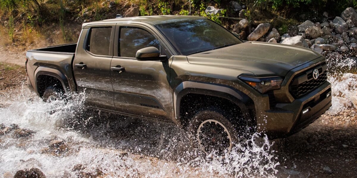 Toyota Tacoma driving in the water