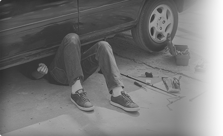 Man under car