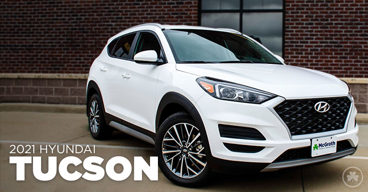 2021 Hyundai Tucson parked next to building