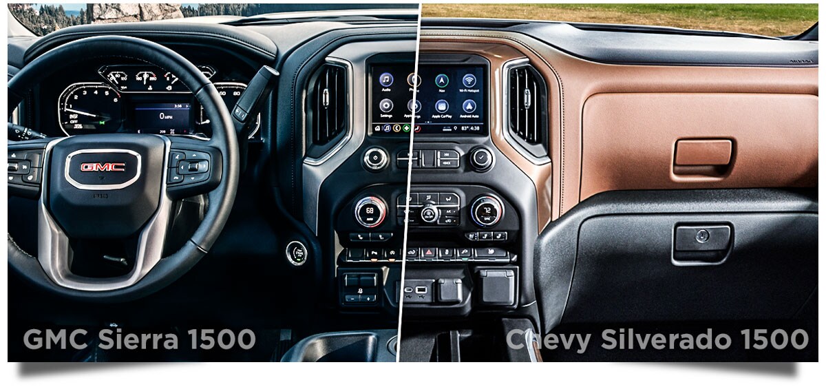2020 GMC Sierra 1500 compared to the 2020 Chevy Silverado Interior