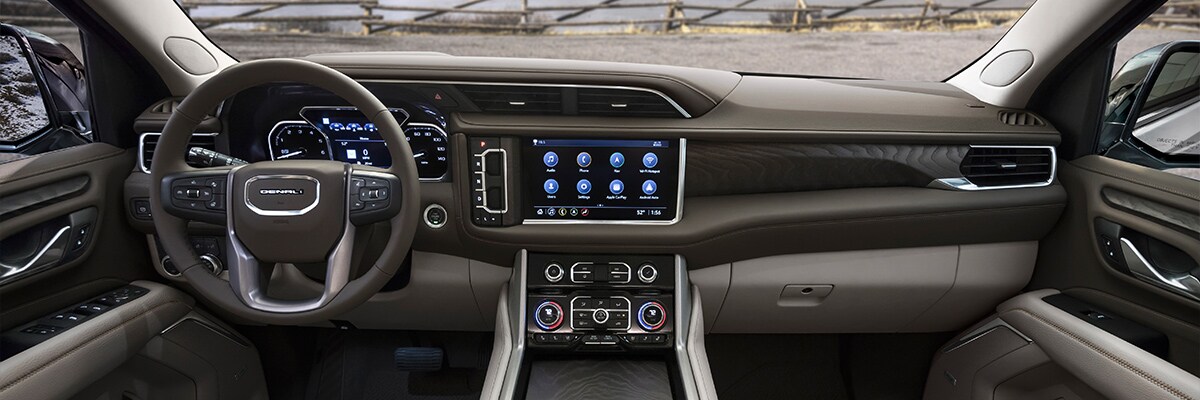 2021 GMC Yukon XL leather and real wood interior