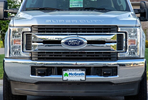 Silver Ford Super Duty Truck Grille