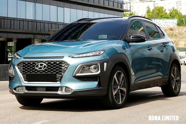 2019 Hyundai Kona Limited Driving down city block