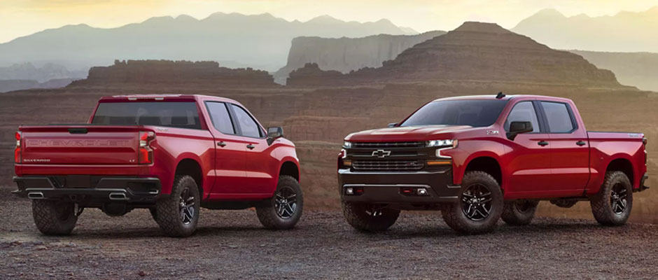 Red Silverado LT in a desert