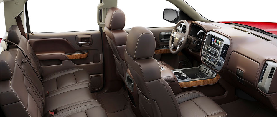 Interior seating in the Chevy Silverado