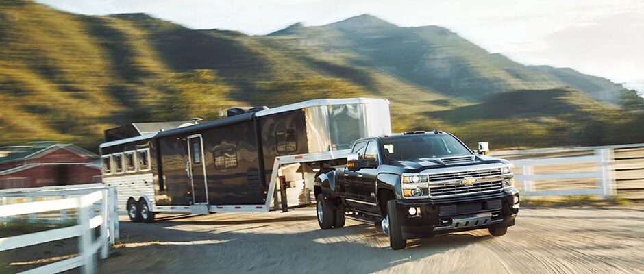 Silverado 3500HD driving through the country