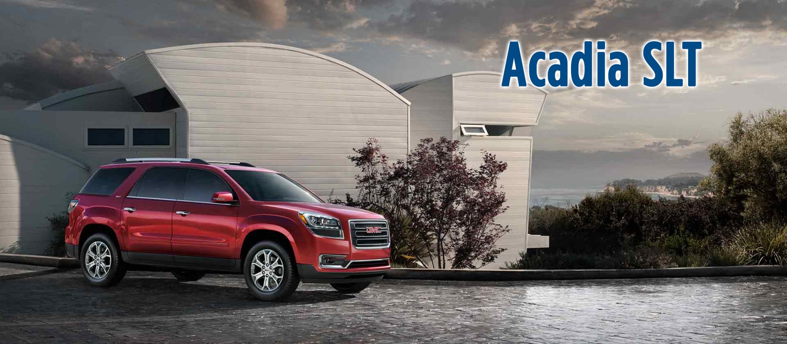 Red GMC Acadia SLT Side Angle