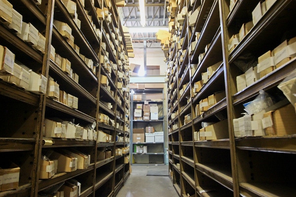 Our large inventory of certified parts our stocked Parts Department shelves
