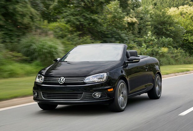 Volkswagen EOS driving down the street