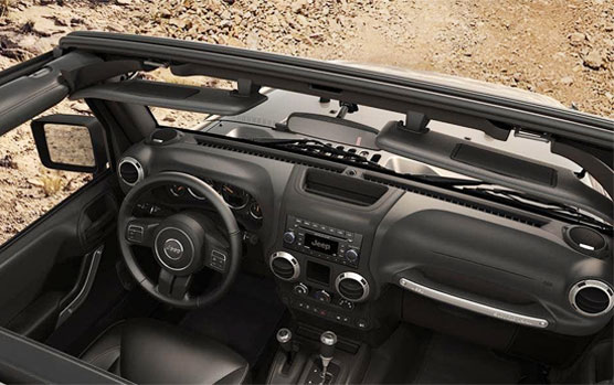 Inside of 2016 Jeep Wrangler Speaker System