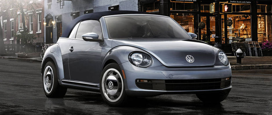 Blue Volkswagen Beetle Convertible