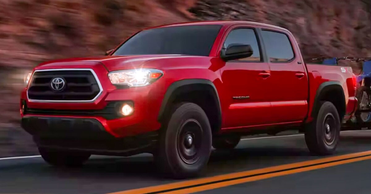 Toyota Tacoma driving down road