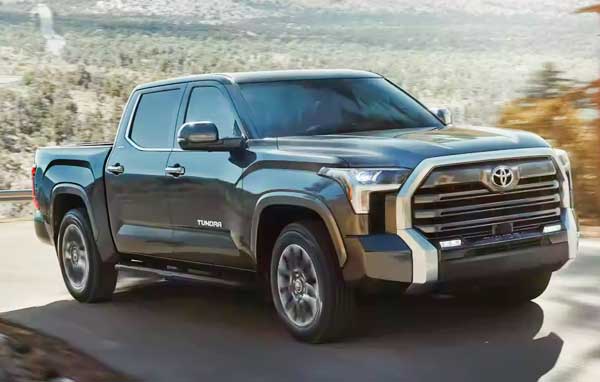 toyota tundra driving down road