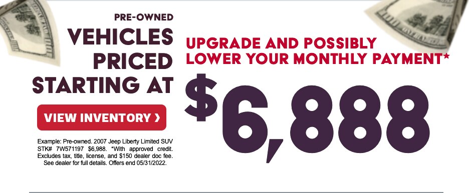 used cars starting at $6,888