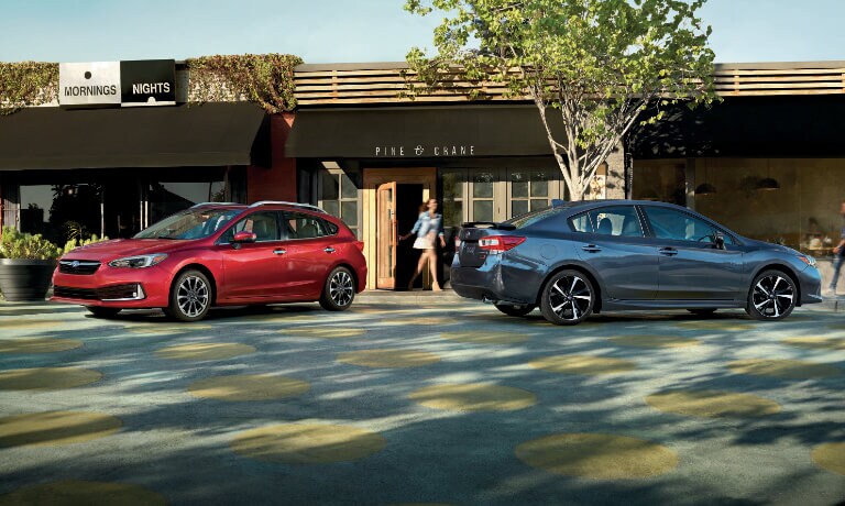 2023 Subaru Impreza Exterior 2 Side By Side On City Street
