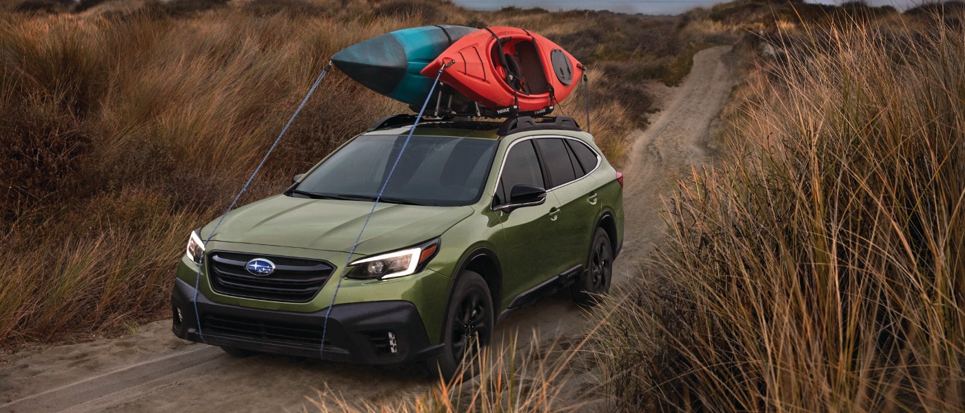 Green 2020 Subaru Outback Onyx Turbo in field