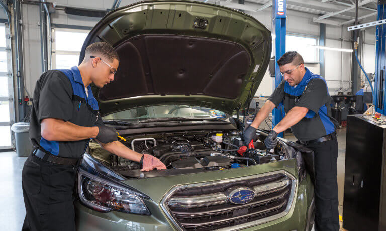 Subaru Service Techs Working