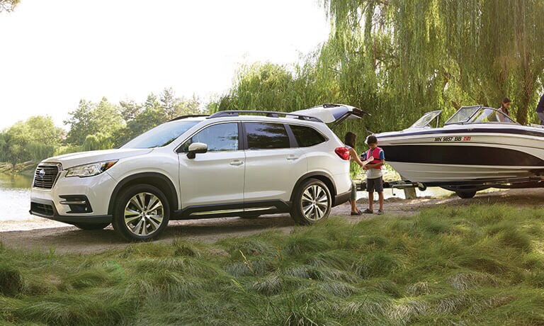 2021 Subaru Ascent towing a boat