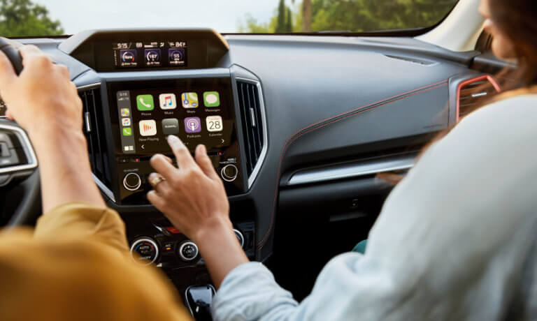 2021 Subaru Forester interior inforainment screen with Apple CarPlay