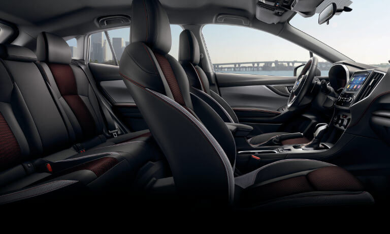 2020 Subaru Impreza interior side view showing front and back seats