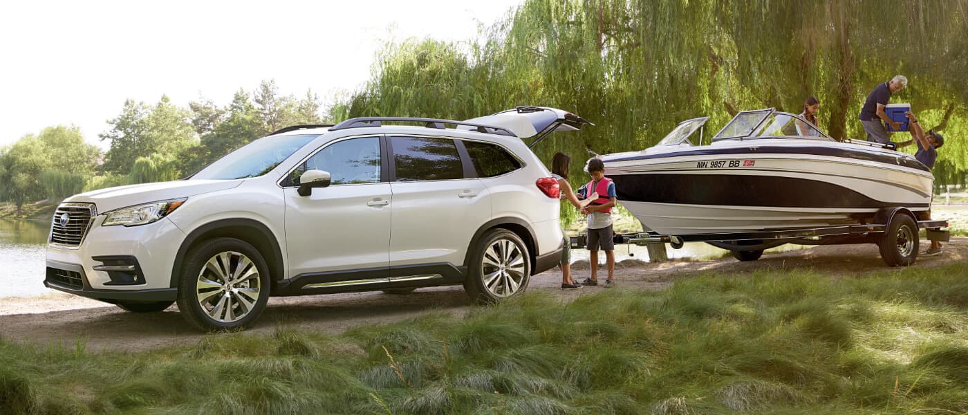 2020 Subaru Ascent towing a boat