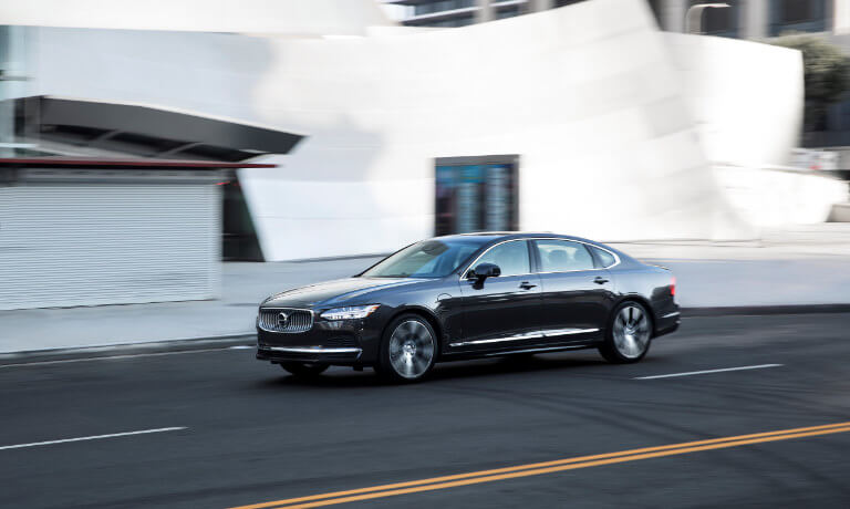 2021 Volvo S90 driving on a highway