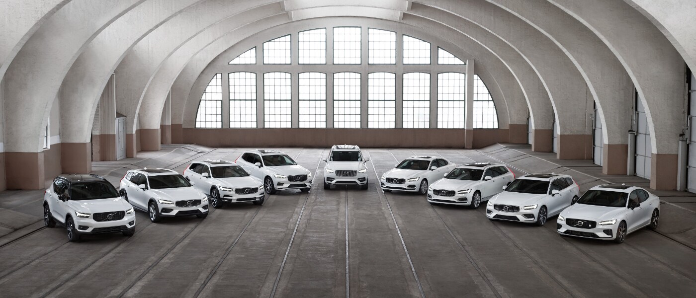 2020 Volvo Lineup Parked in a Warehouse