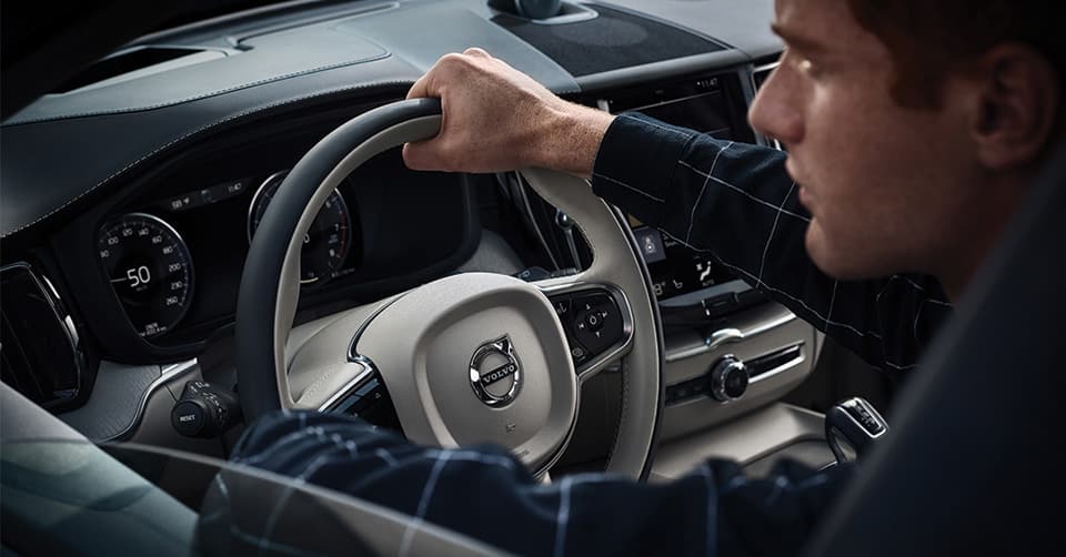 2019 Volvo XC60 Interior Interior shot of a man driving a 2019 Volvo XC60