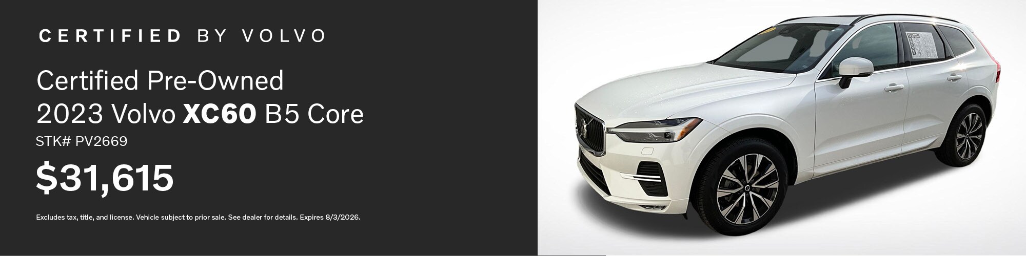 Buy a Certified Pre-Owned 2023 Volvo XC60 B5 Core for $31,615 | Stock Number: PV2669