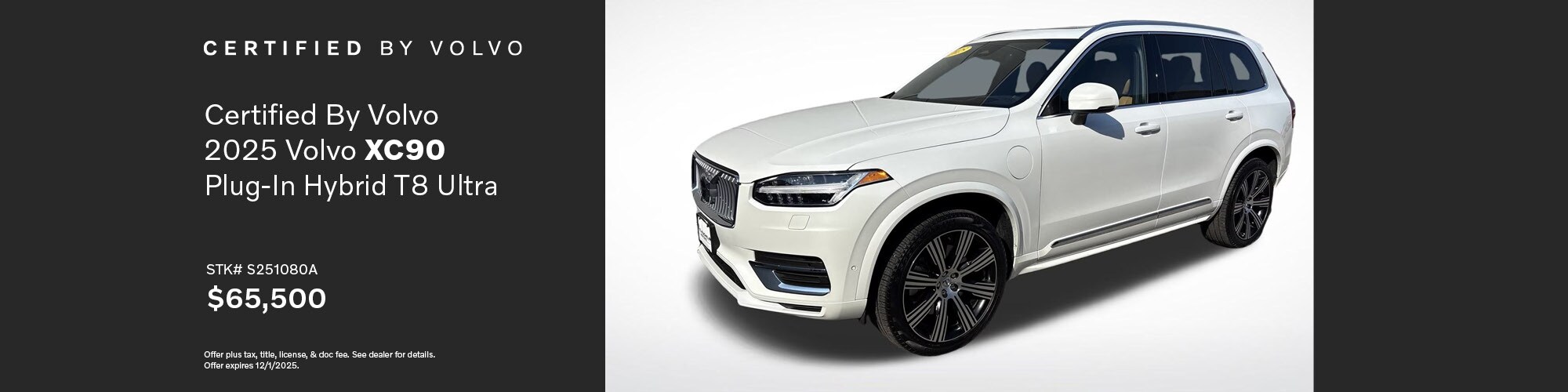 Buy a Certified By Volvo 2025 Volvo XC90 Plug-In Hybrid T8 Ultra for $65,500 | Stock Number: S251080A
