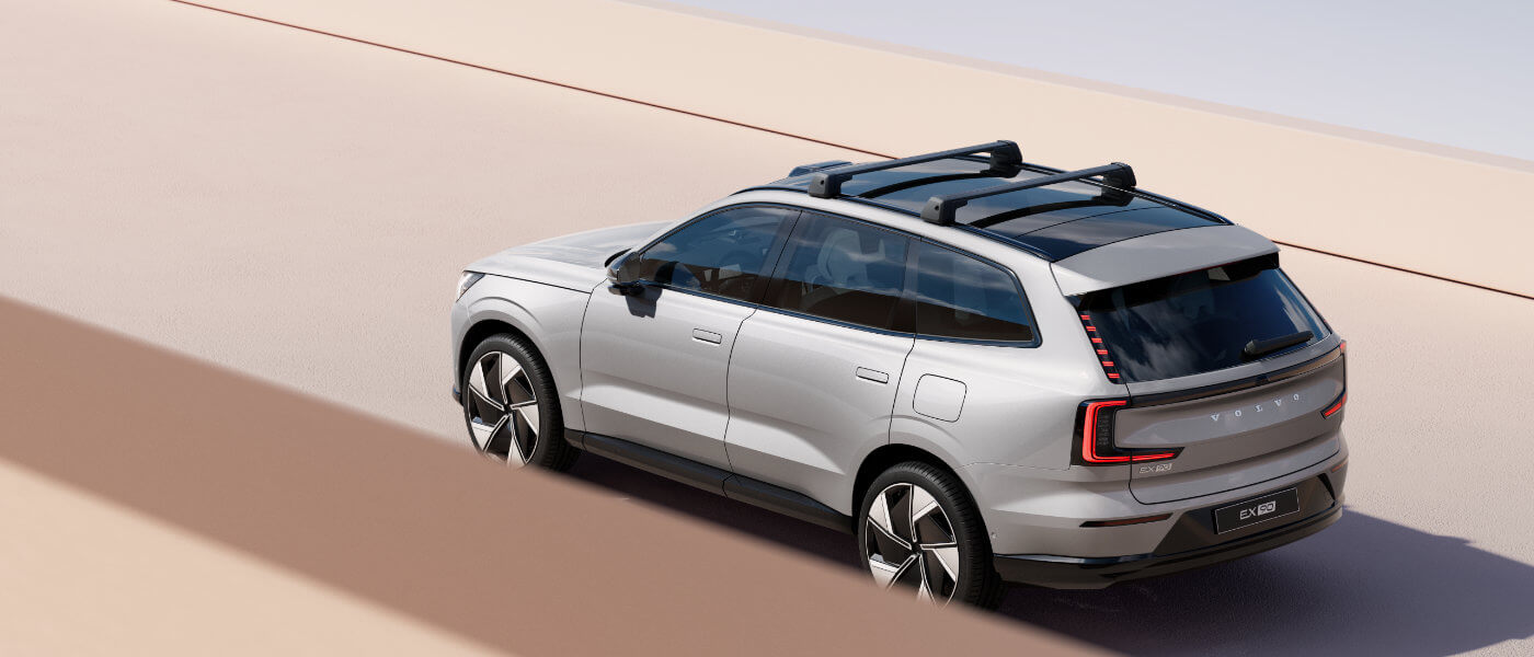 2026 Volvo EX90 exterior on bridge.