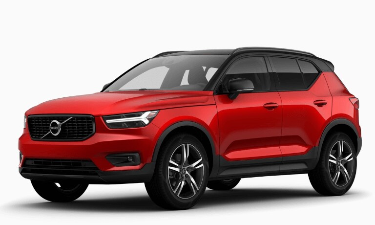 A red 2021 Volvo XC40 R-Design